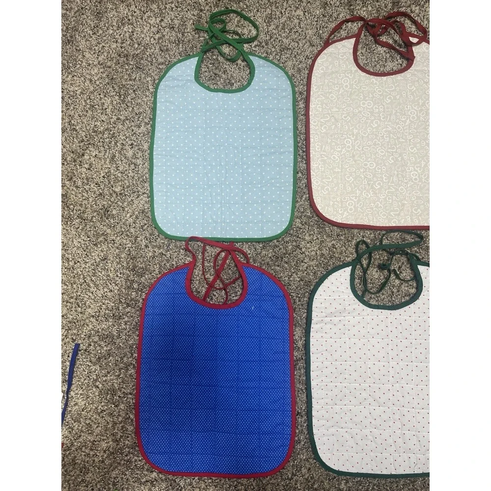 Lot Of 6 Quilted Handmade Christmas Baby Bib  Large Size 12